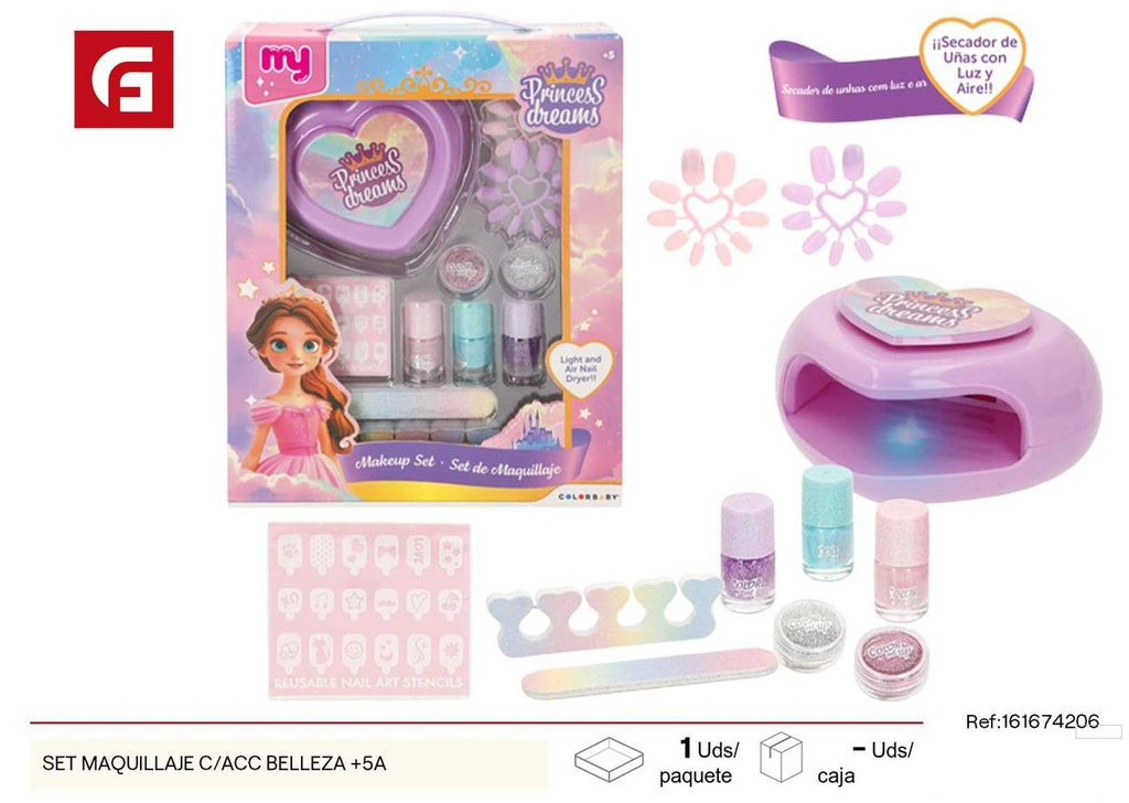 Set de maquillaje con accesorios 5 años+ - Juguetes de belleza