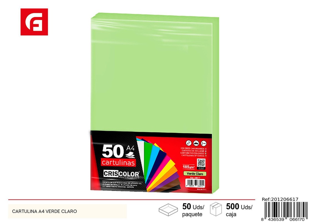 Cartulina A4 verde claro - Material de manualidades