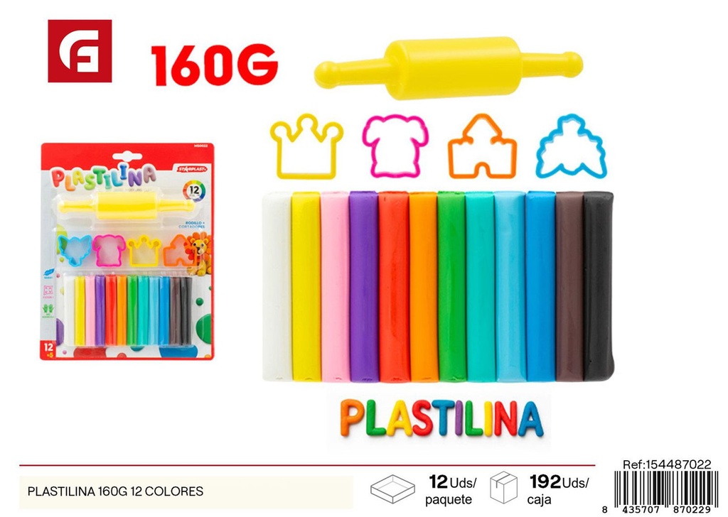 Folder transparente A4 con plastilina 160 g en 12 colores - Carpeta y accesorios de arte
