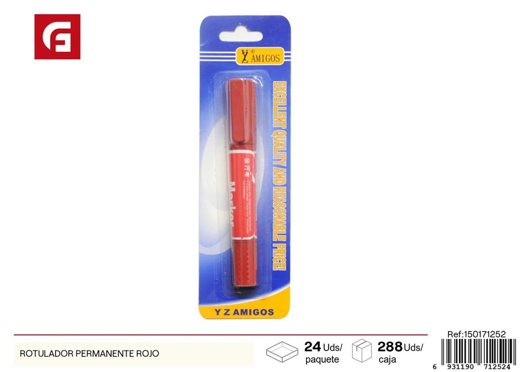 Ratulador permanente rojo - Materiales de oficina y escritura