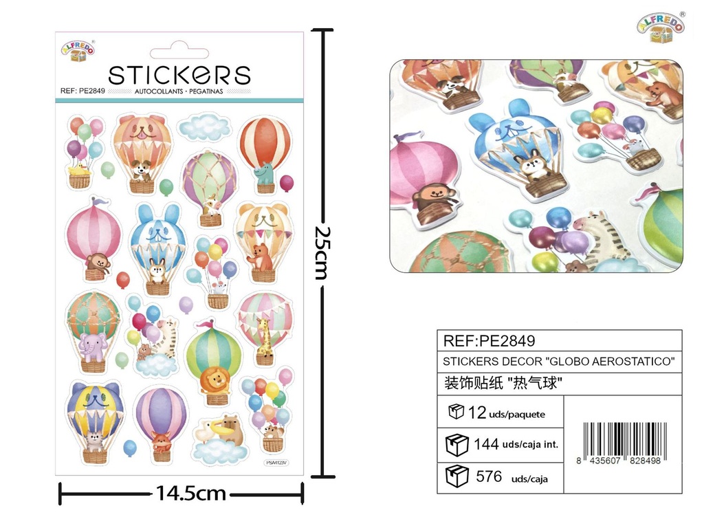 Stickers decorativos "Globo Aerostático" 14,5x25 cm - Accesorios decorativos