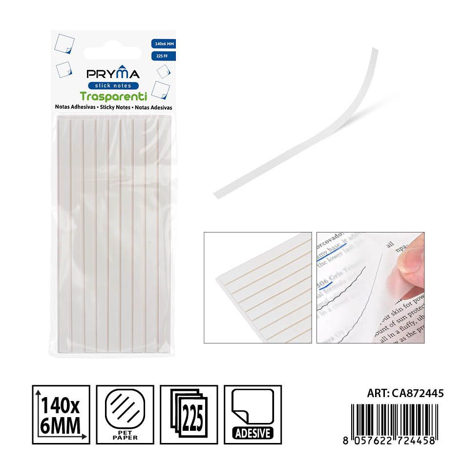 Bloque de notas adhesivas blancas 140x6mm 225 piezas - Papelería y artículos de oficina