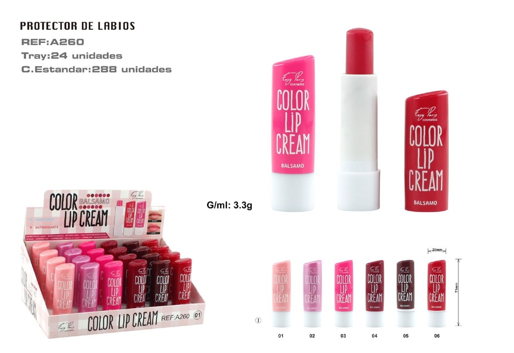 Protector labial Lip Cream 24 unidades - Labios y cuidado