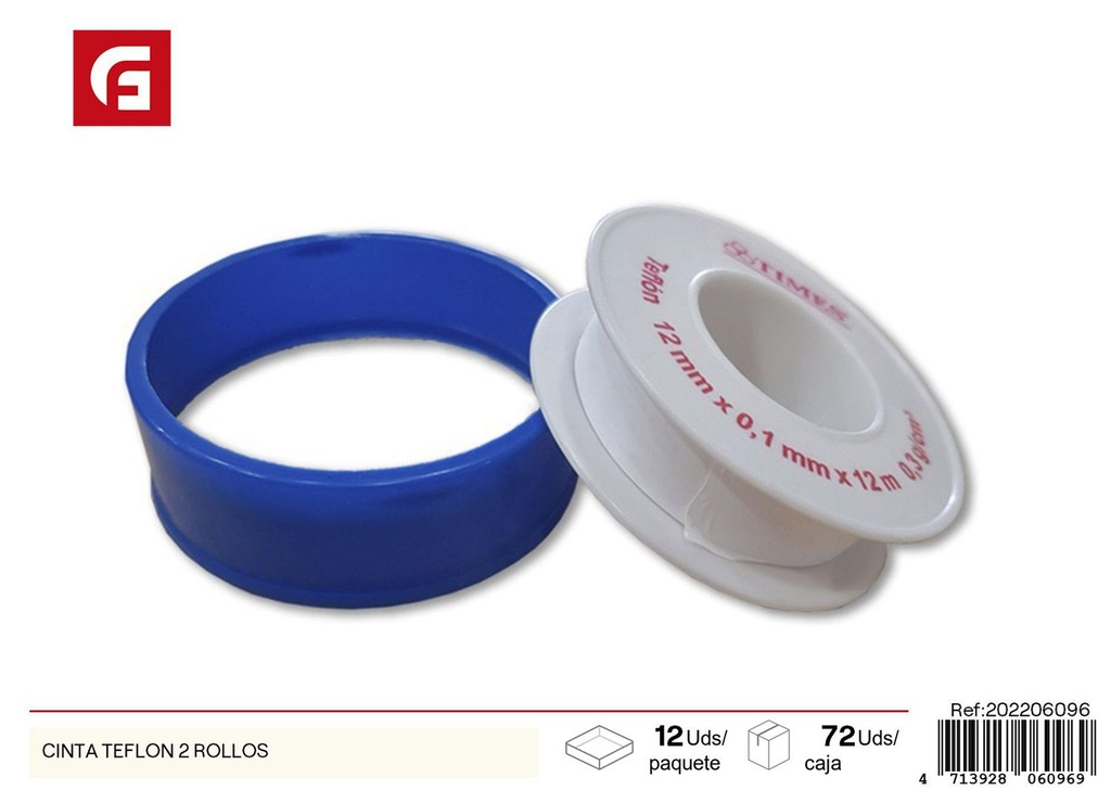 Cinta de teflón 2 rollos - Cintas y accesorios para fontanería