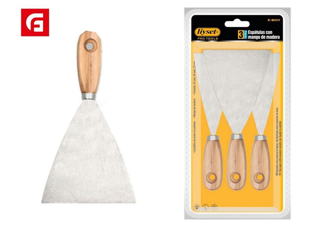 Espátula con mango de madera - Herramientas de albañilería