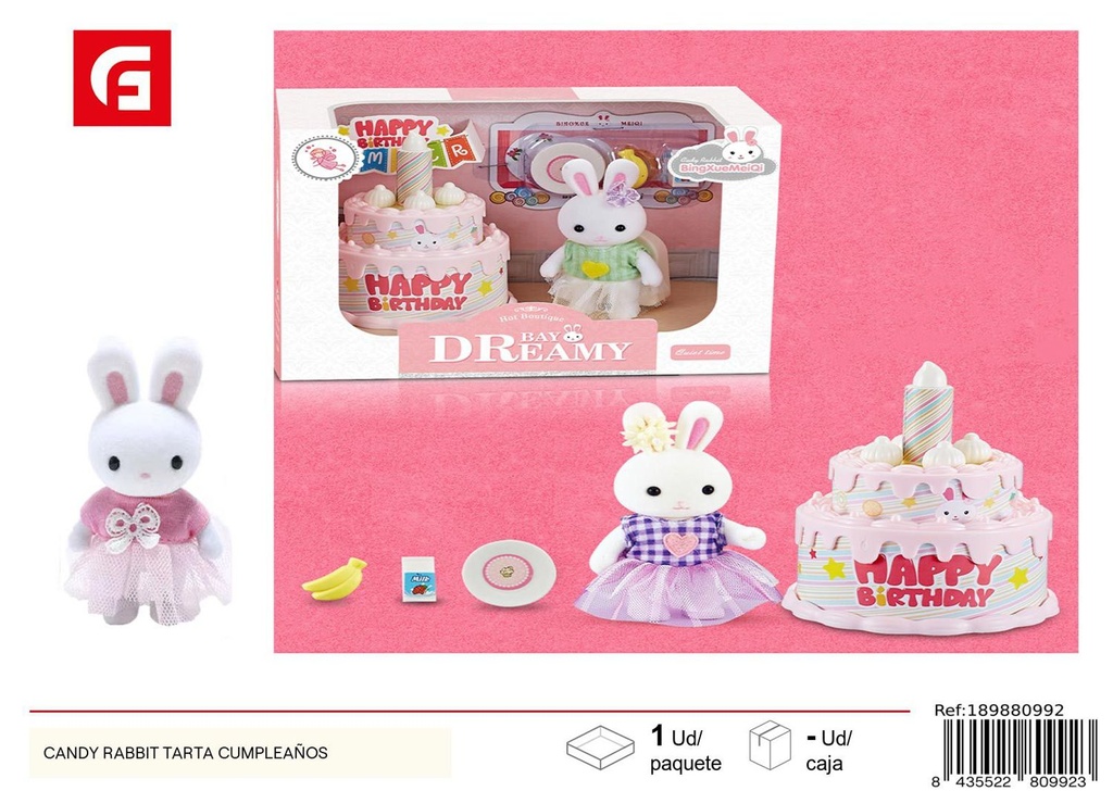 Rabbit Candy Doll tarta de cumpleaños - Juguetes y muñecas