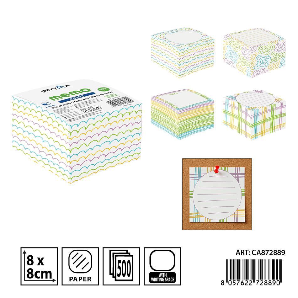 Bloque de notas adhesivas 8x8 cm 500 ff 70g - Papelería y notas adhesivas