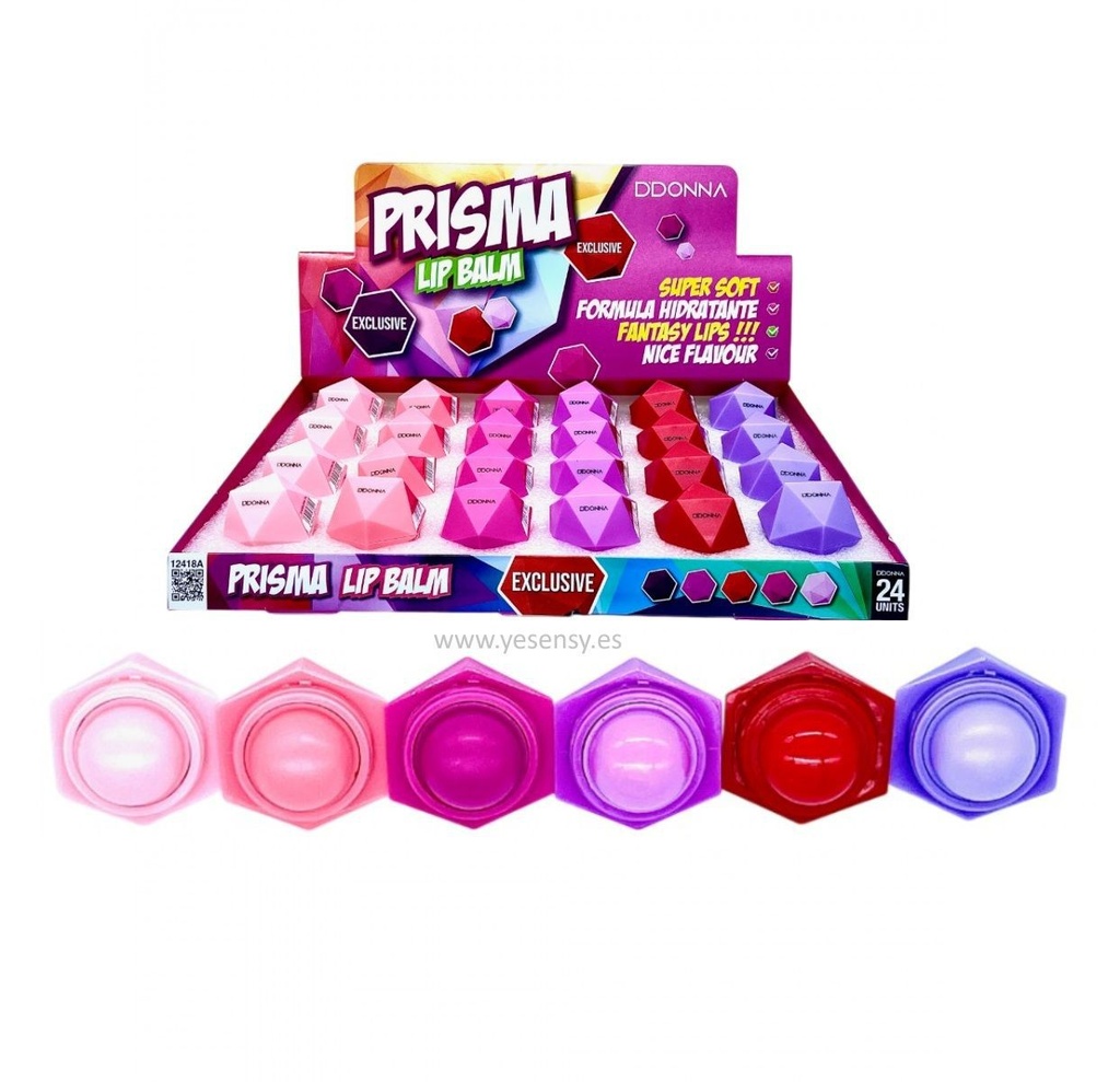 Bálsamo labial Prisma 24 unidades - Productos cosméticos y brillo labial