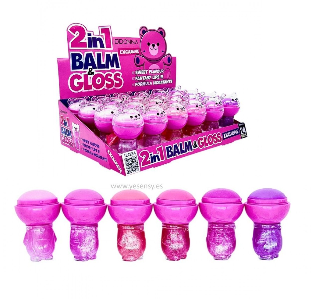 Bálsamo y brillo 24 unidades - Productos cosméticos y brillo labial