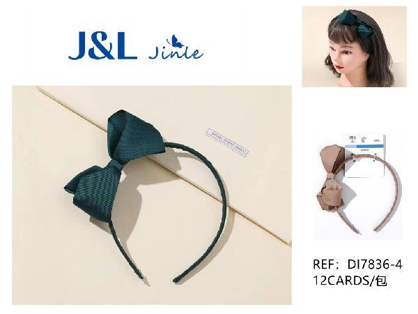 Diademas de lazo verde oscuro - Pack de 12 unidades para peinados