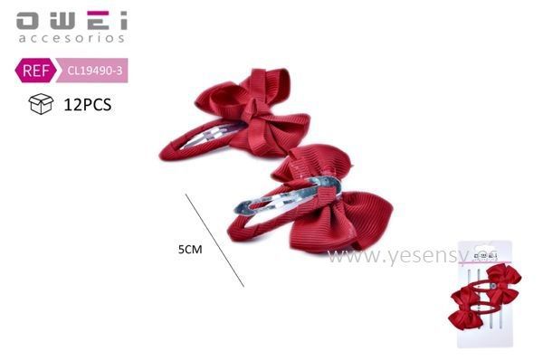 Pack de clip BB con lazo de 5 cm - Pack de 12 unidades para peinados