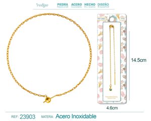 Pulsera de cadena de acero dorado con cierre de bola y goma para charm