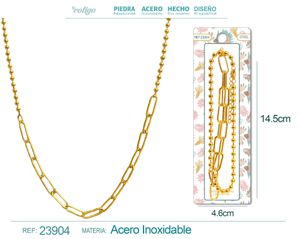 Cadena de acero dorado para collar para charm