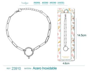 Cadena de acero plateado para collar para charm