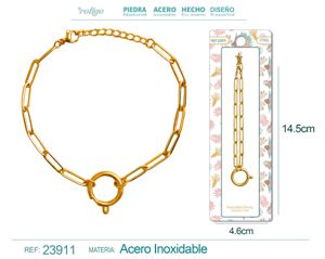 Cadena de acero dorado para collar para charm