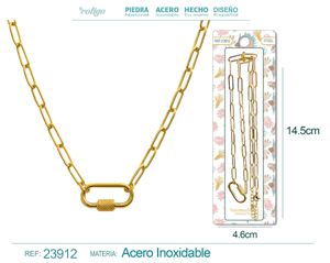Cadena de acero dorado para collar para charm