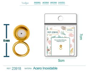 Bola de acero plateado de 4mm con goma y arete para charm