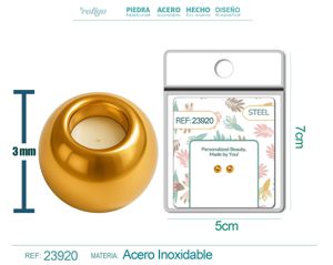 Bola de acero dorado de 4mm con goma para fijar charm