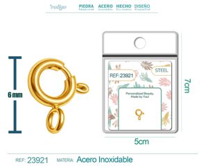 Cierre de acero dorado de 5mm para charm