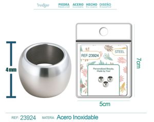 Charm de bola de acero plateado de 6mm con agujero de 3mm para cadena de serpiente