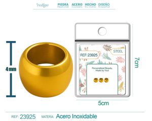 Charm de bola de acero dorado de 6mm con agujero de 3mm para cadena de serpiente