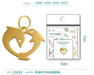 Charm de Acero Inoxidable color Dorado - Joyería de acero inoxidable y accesorios elegantes
