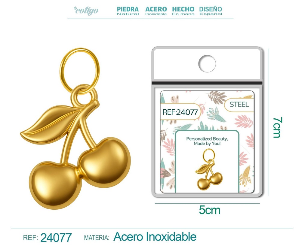 Charm de Acero Dorado Chapado en Oro 14K - Accesorios de lujo y joyería de calidad