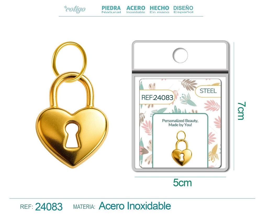 Charm de Acero Dorado Chapado en Oro 14K - Accesorios de lujo y joyería de calidad