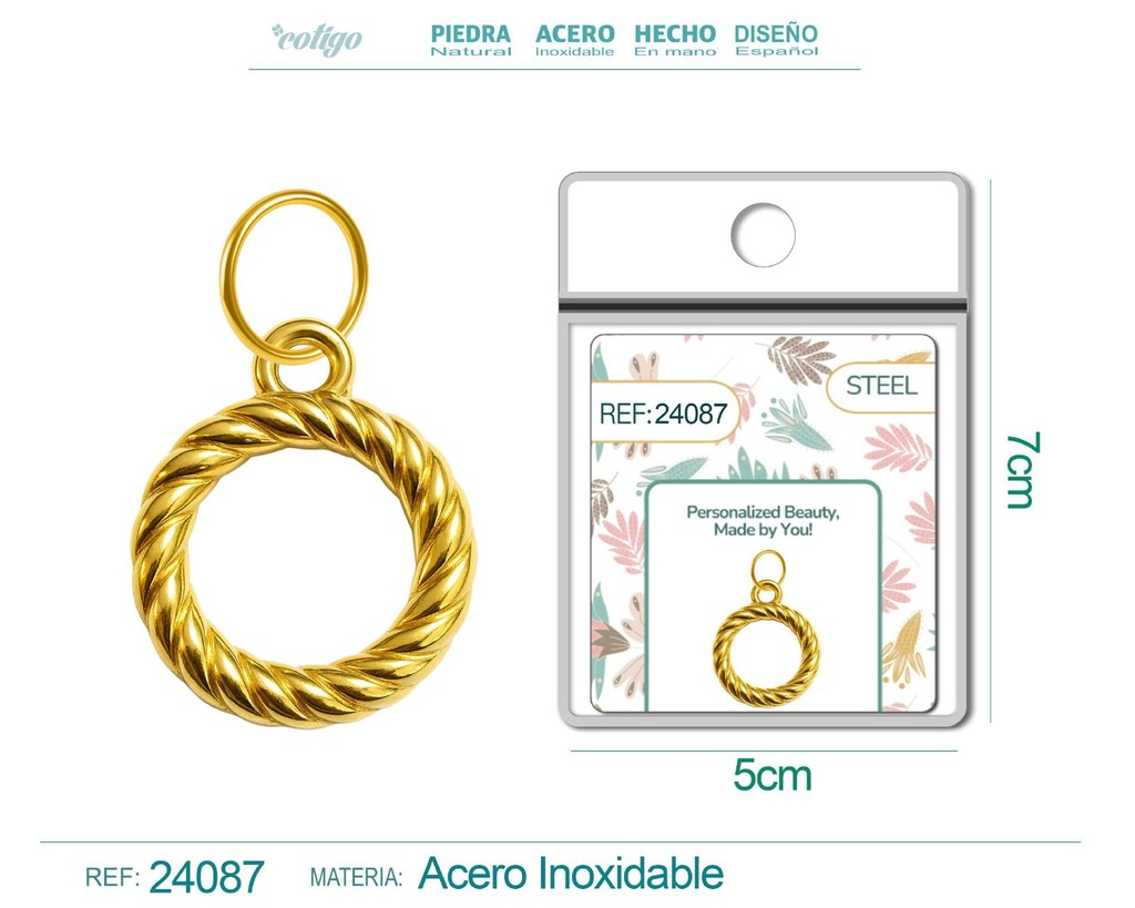 Charm de Acero Dorado Chapado en Oro 14K - Accesorios de lujo y joyería de calidad