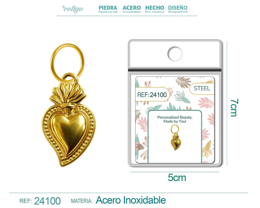 Charm de Acero Dorado Chapado en Oro 14K - Accesorios de lujo y joyería de calidad
