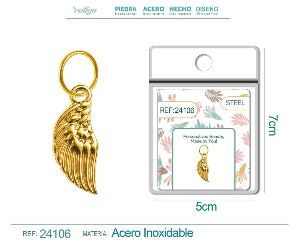 Charm de Acero Dorado Chapado en Oro 14K - Accesorios de lujo y joyería de calidad