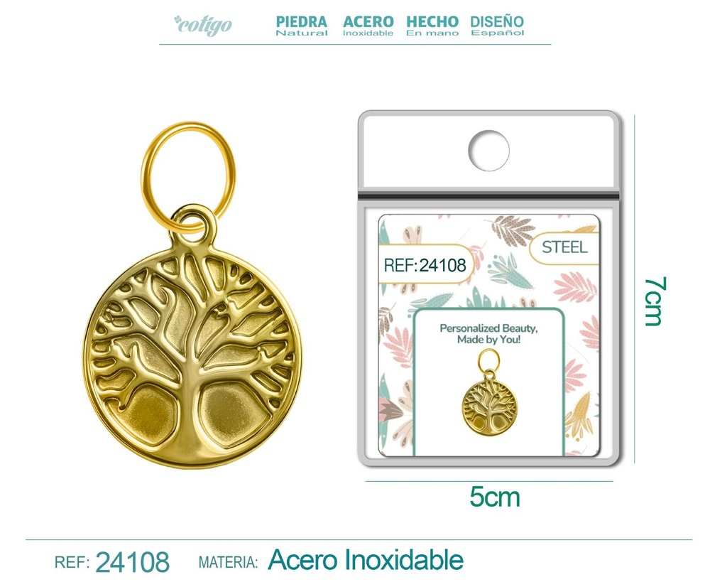 Charm de Acero Dorado Chapado en Oro 14K - Accesorios de lujo y joyería de calidad