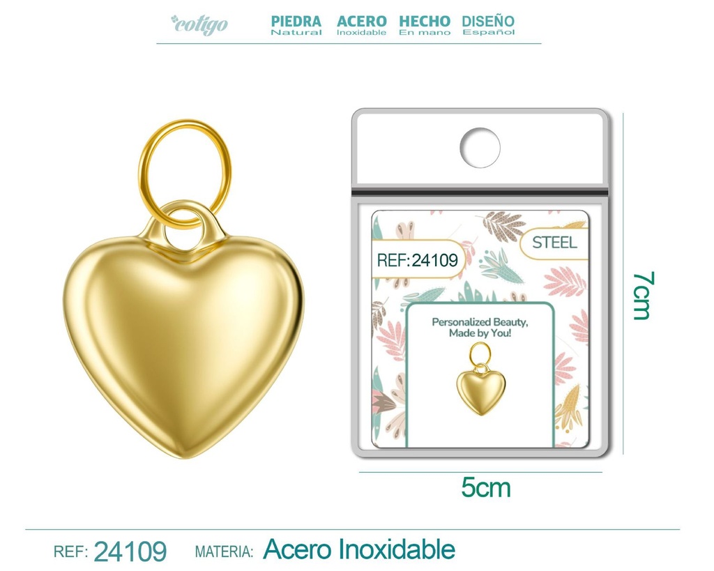 Charm de Acero Dorado Chapado en Oro 14K - Accesorios de lujo y joyería de calidad