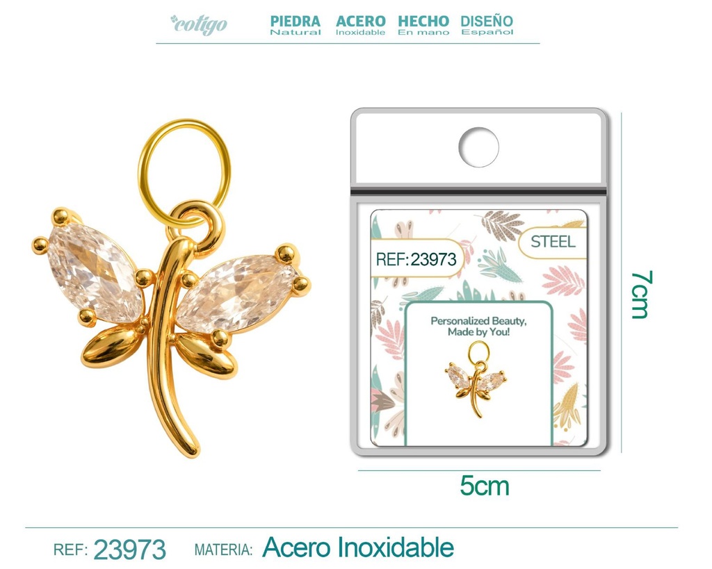 Charm de cobre chapado en oro de 14K con circonita - Accesorios de joyería y manualidades