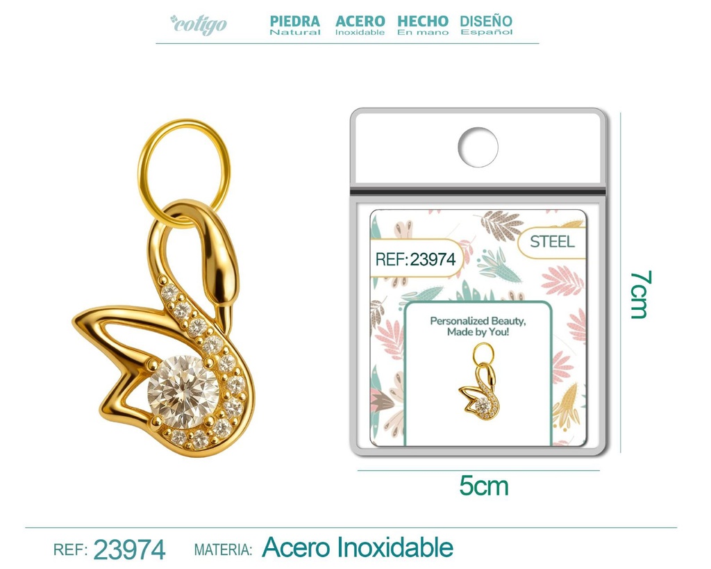 Charm de cobre chapado en oro de 14K con circonita - Accesorios de joyería y manualidades