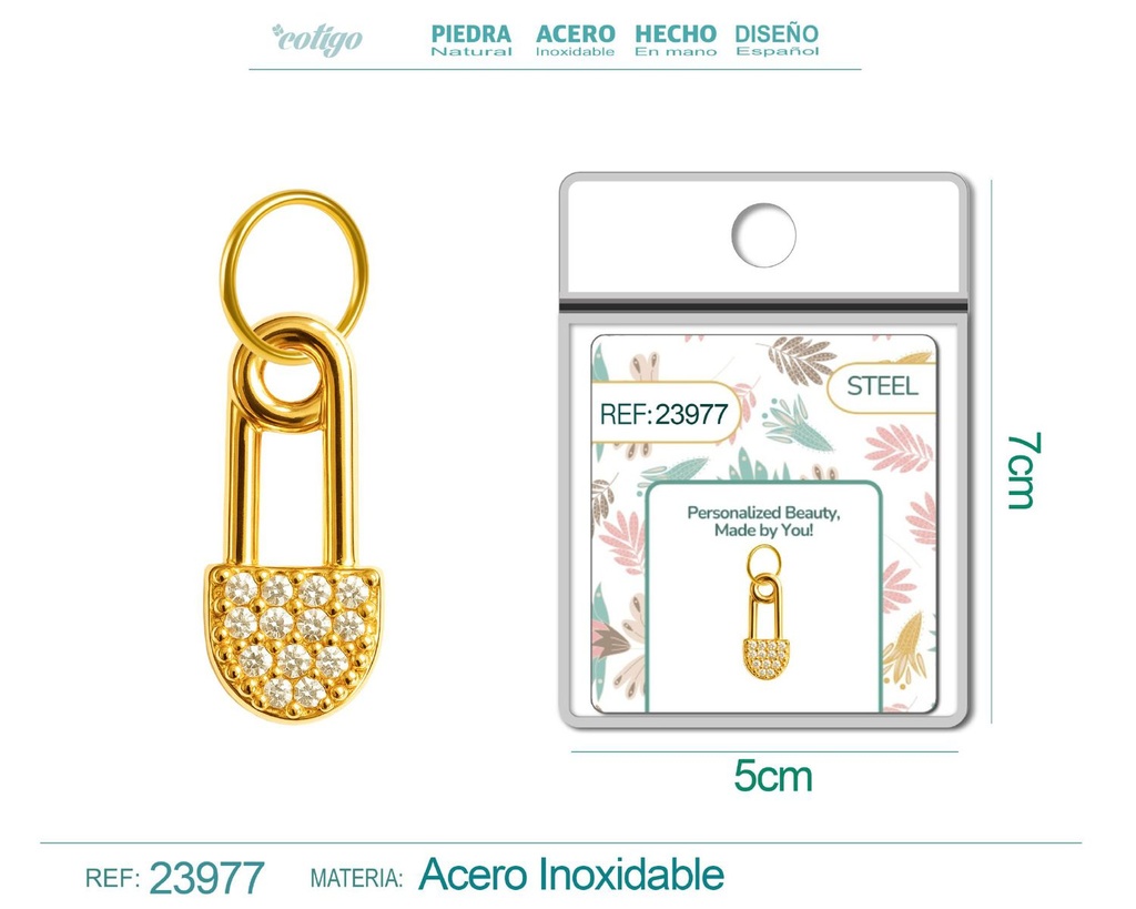 Charm de cobre chapado en oro de 14K con circonita - Accesorios de joyería y manualidades