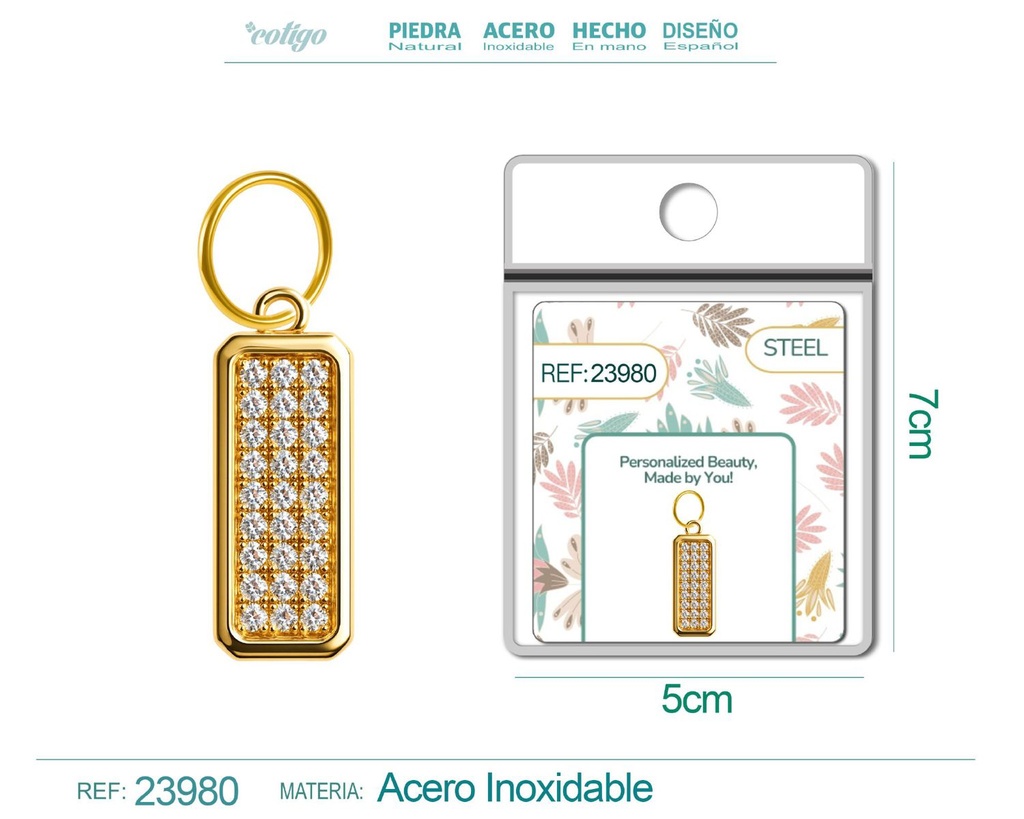 Charm de cobre chapado en oro de 14K con circonita - Accesorios de joyería y manualidades