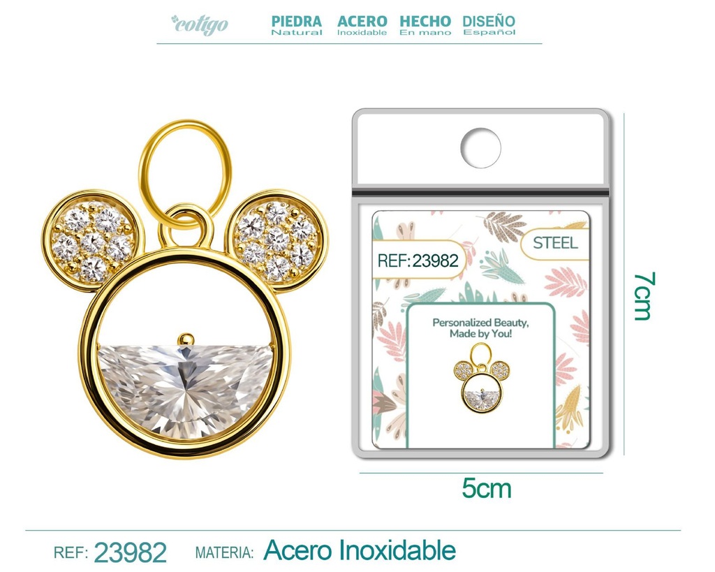 Charm de cobre chapado en oro de 14K con circonita - Accesorios de joyería y manualidades