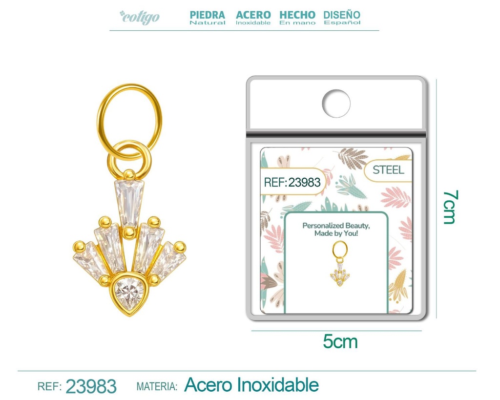 Charm de cobre chapado en oro de 14K con circonita - Accesorios de joyería y manualidades