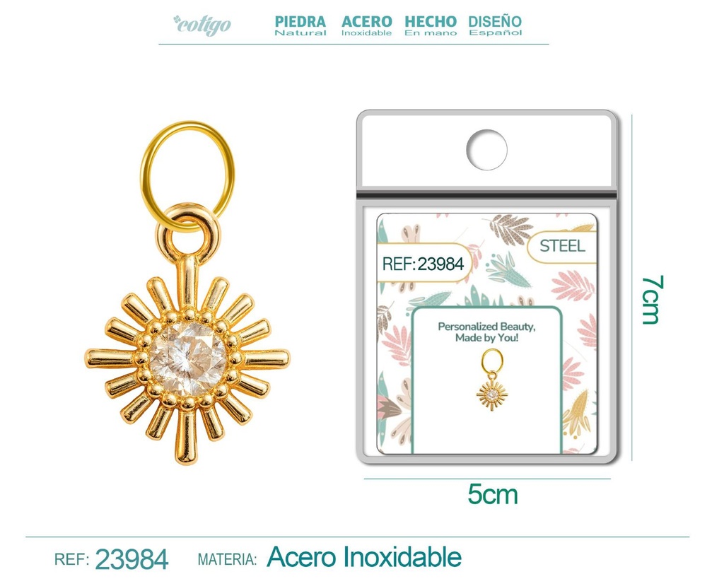 Charm de cobre chapado en oro de 14K con circonita - Accesorios de joyería y manualidades