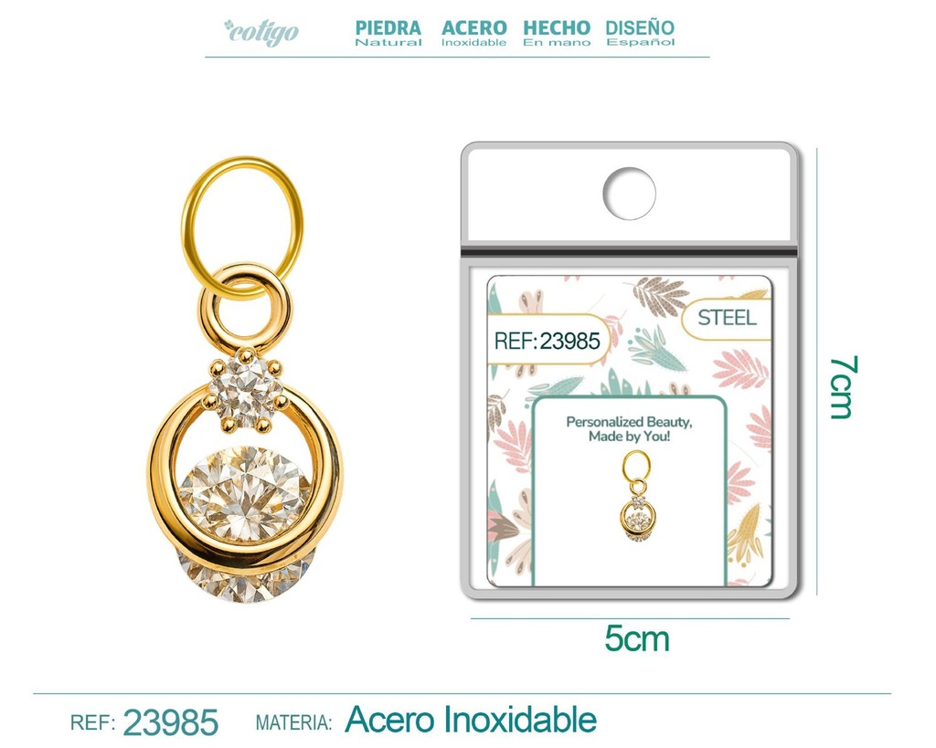 Charm de cobre chapado en oro de 14K con circonita - Accesorios de joyería y manualidades