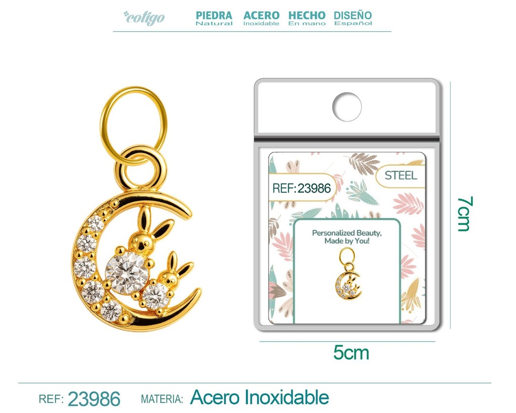 Charm de cobre chapado en oro de 14K con circonita - Accesorios de joyería y manualidades