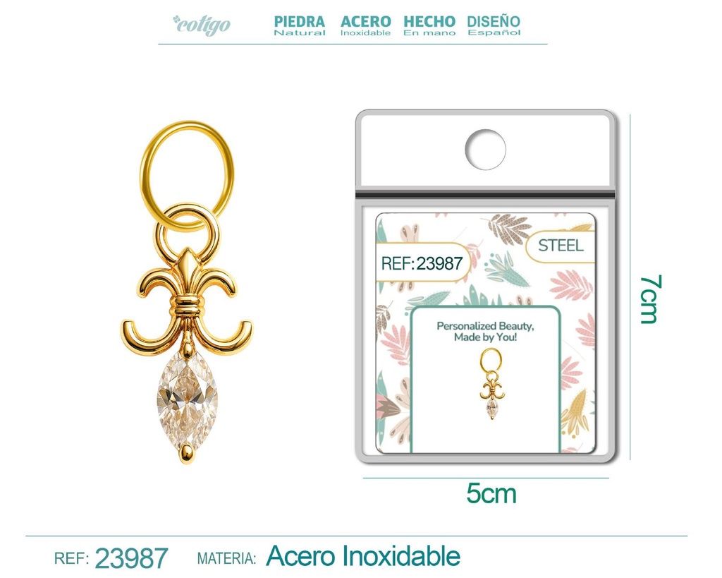 Charm de cobre chapado en oro de 14K con circonita - Accesorios de joyería y manualidades