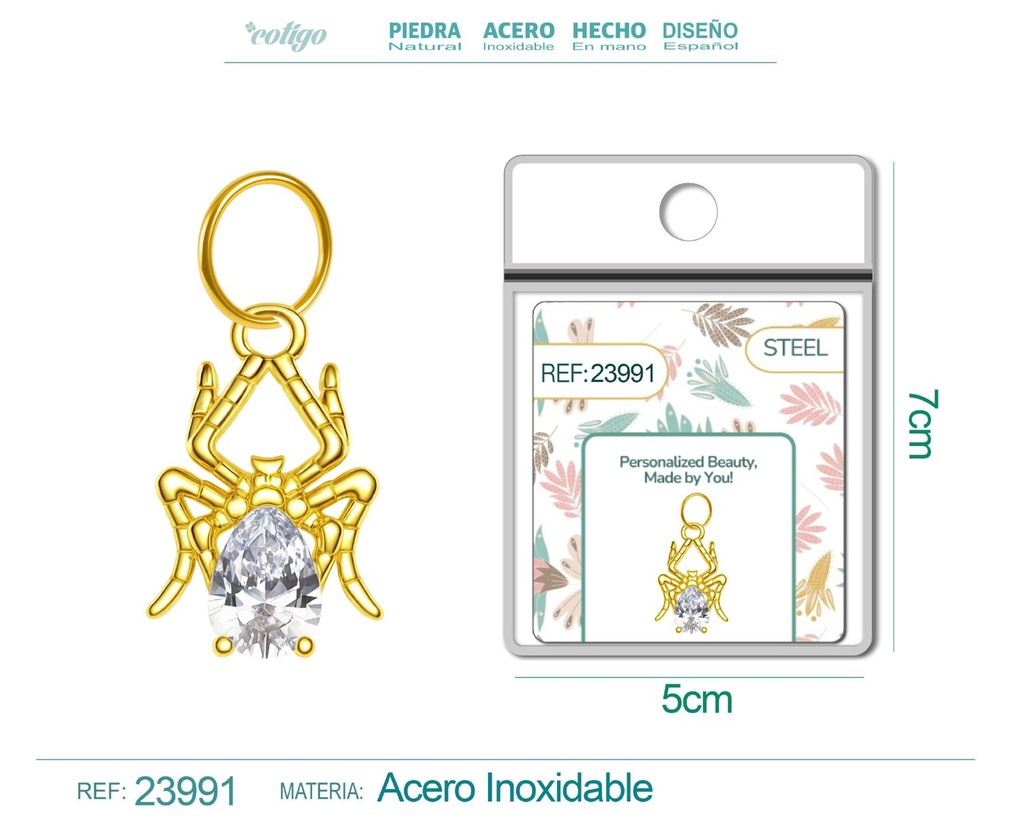 Charm de cobre chapado en oro de 14K con circonita - Accesorios de joyería y manualidades