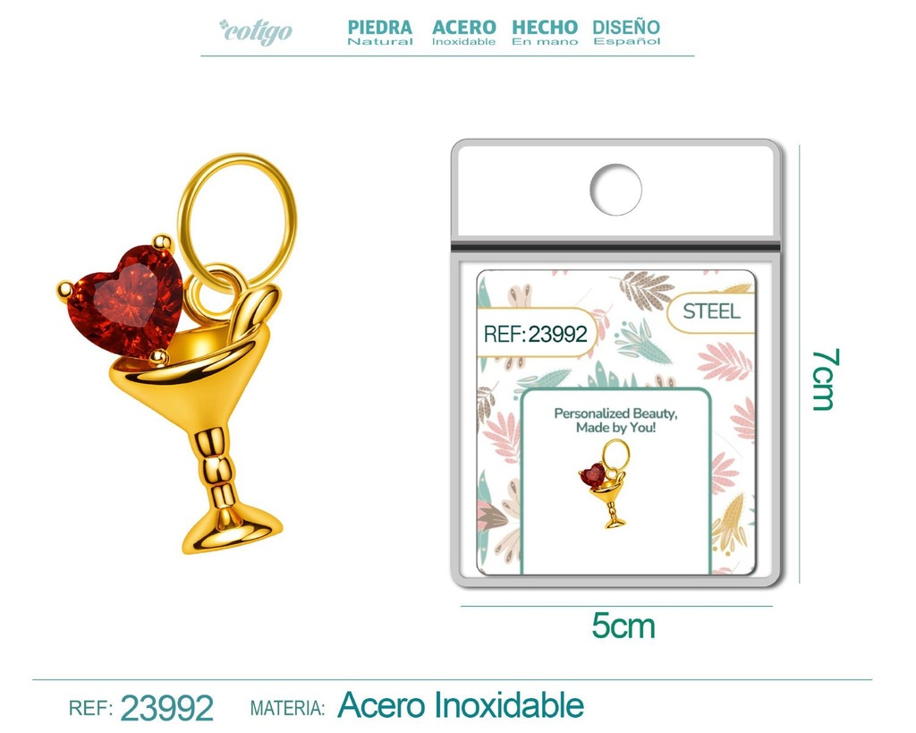 Charm de cobre chapado en oro de 14K con circonita - Accesorios de joyería y manualidades