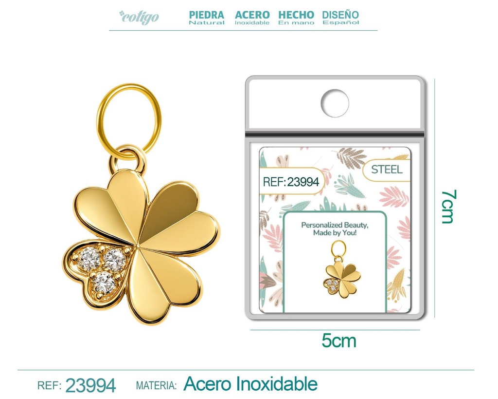 Charm de cobre chapado en oro de 14K con circonita - Accesorios de joyería y manualidades