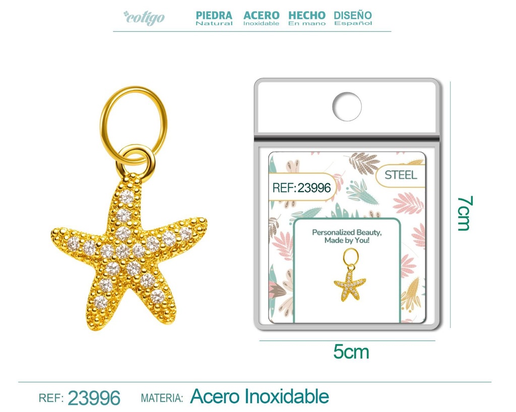 Charm de cobre chapado en oro de 14K con circonita - Accesorios de joyería y manualidades