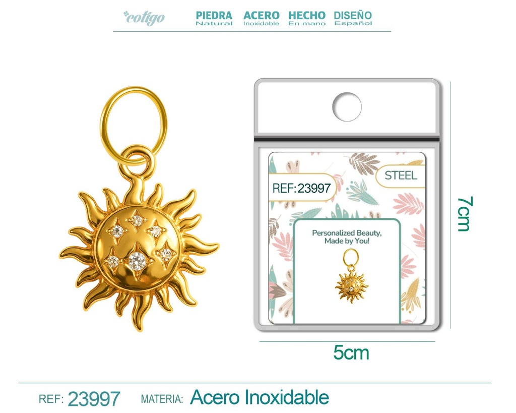 Charm de cobre chapado en oro de 14K con circonita - Accesorios de joyería y manualidades