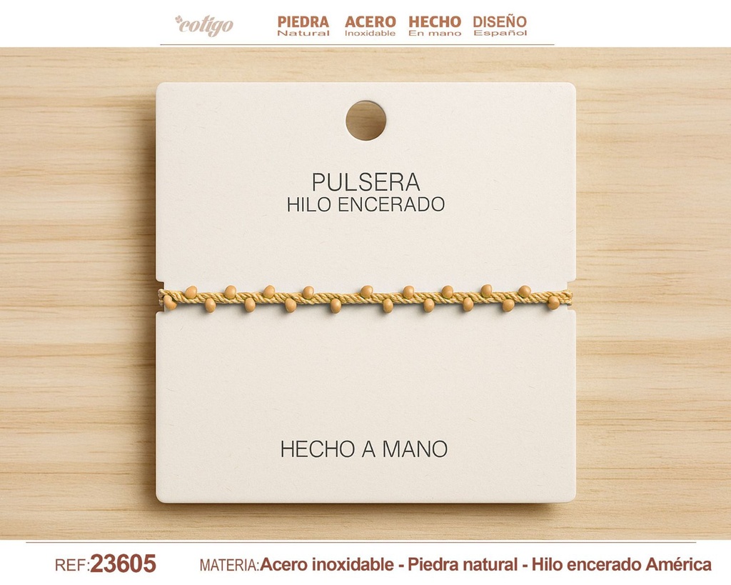 Pulsera de hilo encerado - Joyería de hilo y accesorios manuales