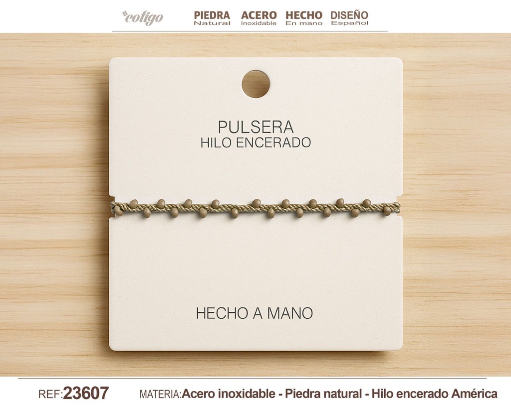 Pulsera de hilo encerado - Joyería de hilo y accesorios manuales
